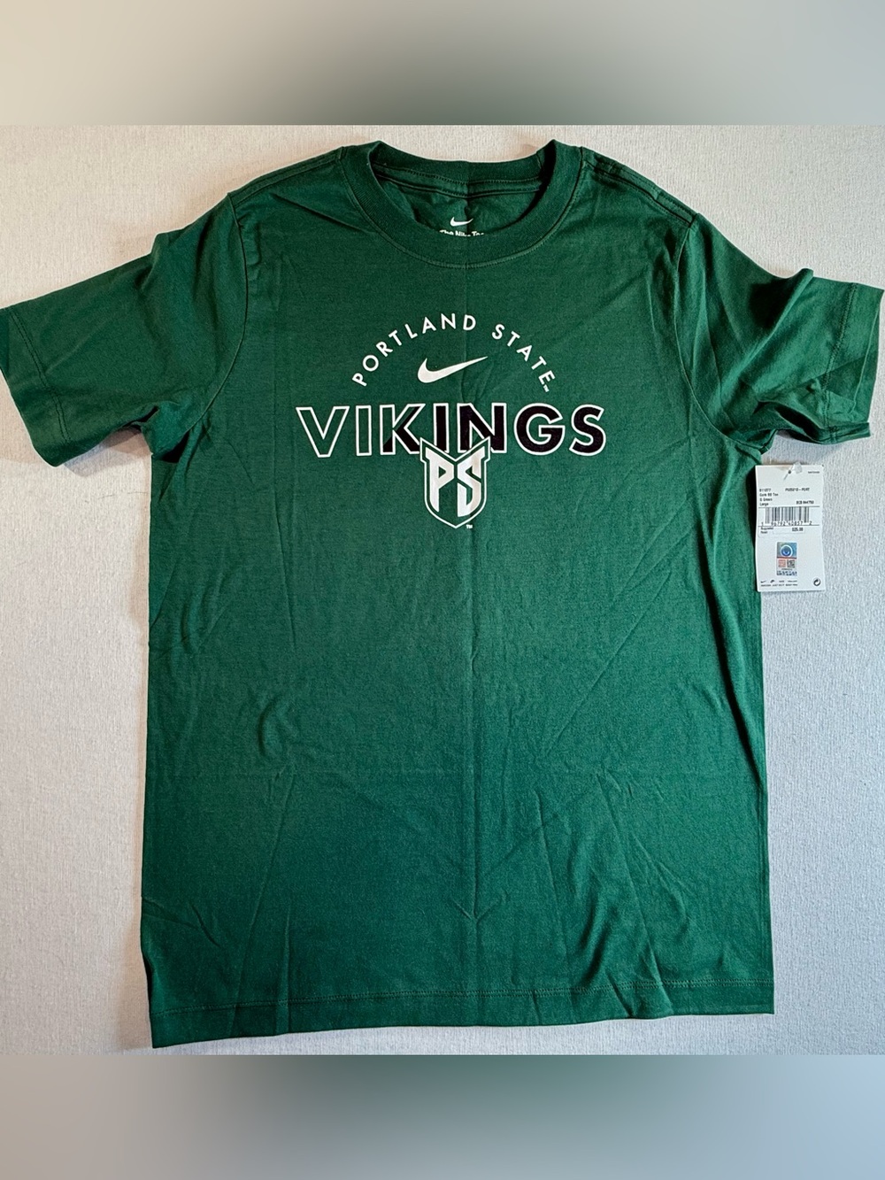 Nike Portland State Vikings Green Tee NWT Size Large
